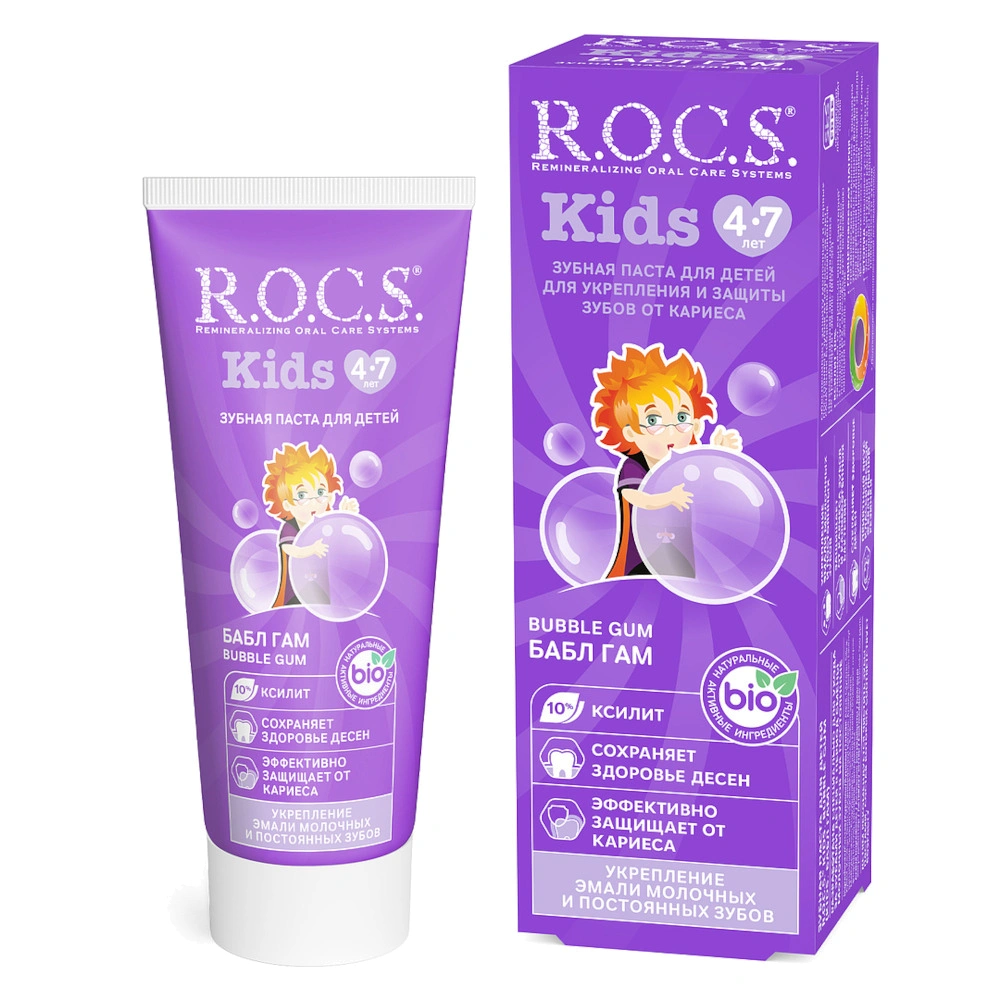 Паста зубная Kids 4-7 лет, 45 гр., R.O.C.S., Россия