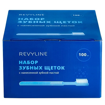 Набор зубных щеток Revyline, с нанесенной зубной пастой, 100шт., Revyline, Китай