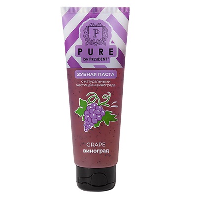 Паста зубная PURE, Виноград, 115г., PresiDENT, Италия