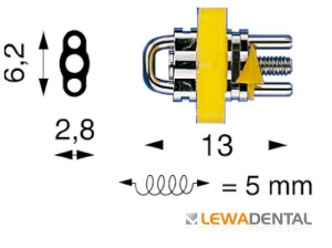 Винт секционный малый 3009 G, 5мм., Lewa Dental, Германия