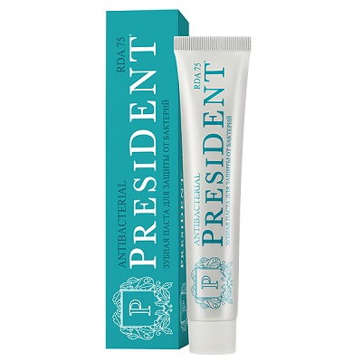 Паста зубная Antibacterial, 50мл., PresiDENT, Италия