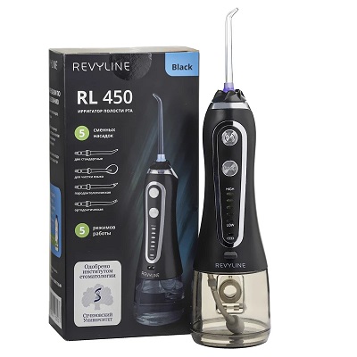 Ирригатор полости рта RL 450, портативный, черный, Revyline, Китай
