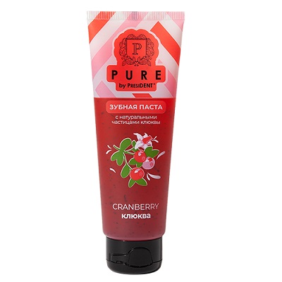 Паста зубная PURE, Клюква, 115г., PresiDENT, Италия